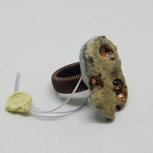 Δαχτυλίδι τσιμέντου - Λάβα «Λήμνος» - δαχτυλίδι, χειροποίητα, handmade, τσιμέντο, χαλκός, λάβα, statement, rock, μεγάλα, σταθερά