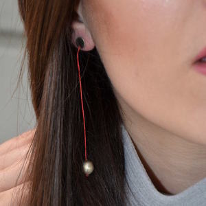 ''Red'' Silver925 earrings - μοντέρνο, ασήμι 925, ασήμι 925, κύκλος, κορδόνια, γεωμετρικά σχέδια, μακριά, minimal, Black Friday - 3