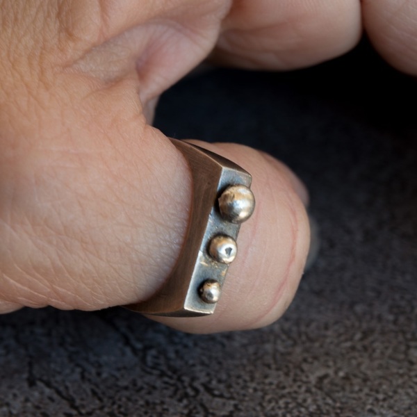 Ασημένιο δαχτυλίδι με οξείδωση - ασήμι, γυναικεία, ασήμι 925, ανδρικά, δαχτυλίδι, χειροποίητα, minimal, βεράκια, unisex, σταθερά, δώρα για άντρες, δώρα για γυναίκες - 2