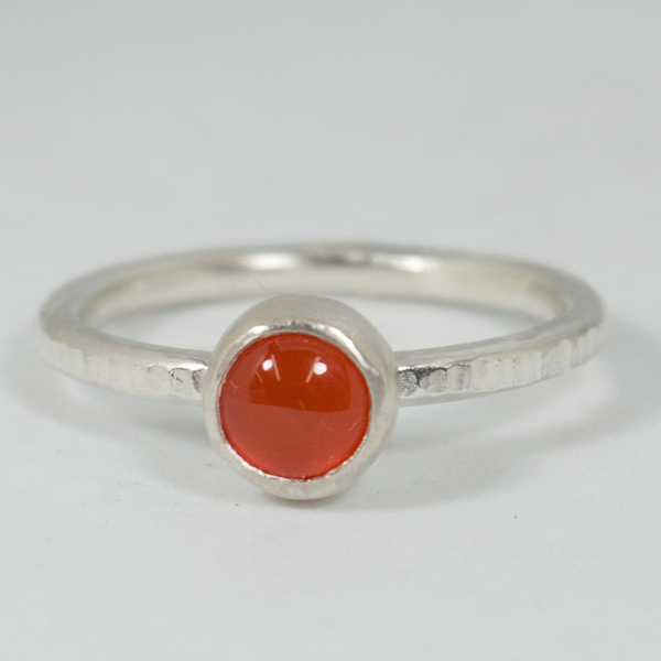 Ασημένιο δαχτυλίδι με Καρνεόλιο (Carnelian) - ασήμι, ημιπολύτιμες πέτρες, ημιπολύτιμες πέτρες, γυναικεία, δαχτυλίδι, χειροποίητα, minimal, σταθερά, δώρα για γυναίκες