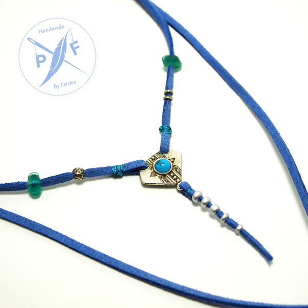 Μακρύ boho multilaer κολιέ με Tυρκουάζ - μακρύ, σουέντ, ασήμι, ξύλο, πηλός, ethnic, boho, μοντέρνο, ημιπολύτιμες πέτρες, κρόσσια, ήλιος, δώρα για γυναίκες, έλληνες σχεδιαστές, ανοιξιάτικο, must αξεσουάρ, αυξομειούμενα, μακριά - 2