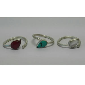 Δαχτυλίδι ασημένιο με πέτρα - ημιπολύτιμες πέτρες, vintage, μοντέρνο, ασήμι 925, δάκρυ, romantic, boho, ethnic, αυξομειούμενα, φθηνά - 4