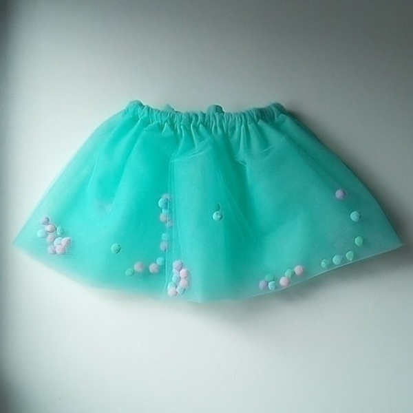 Τούλινη φούστα (tutu) - fashion, κορίτσι, pom pom, χειροποίητα, βρεφικά, για παιδιά, βρεφικά ρούχα, 1-2 ετών - 2
