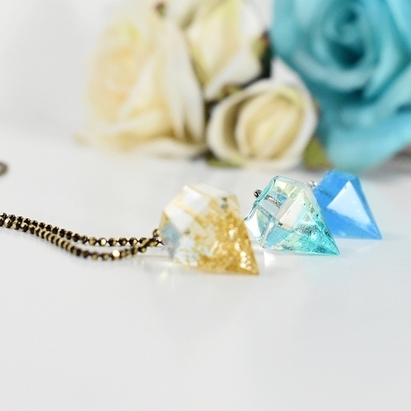 Diamonds are... forever! - βραδυνά, γυαλί, charms, μοντέρνο, επιχρυσωμένα, κρύσταλλα, μακρύ, γεωμετρικά σχέδια, μακριά, minimal - 2