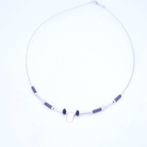 ''Geometric3'' minimalistic style necklace - κρεμαστά, κοντό, ασήμι, minimal, ημιπολύτιμες πέτρες, γεωμετρικά σχέδια, unisex, rock, personalised, μοντέρνο, κοντά, Black Friday