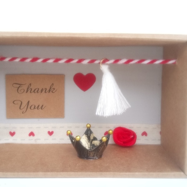 Ευχετήρια Κάρτα in a ΒΟΧ Thank you - καρδιά, κορώνα, δώρο, τριαντάφυλλο, κουτί, κάρτα ευχών, γιορτή της μητέρας - 2