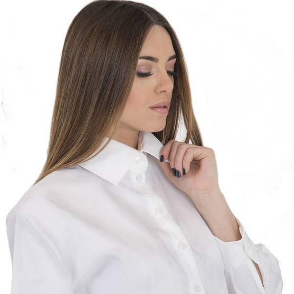 Πουκάμισο Λευκό Cropped - βαμβάκι, crop top, must have, all time classic, all day, μακρυμάνικες, Black Friday - 2