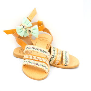 Mojito Sandals - φλατ, δέρμα, romantic, φιόγκος, ankle strap