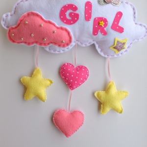 Μόμπιλε σύννεφο Girl - κορίτσι, συννεφάκι, μόμπιλε, βρεφικά, δώρο παιδικό - 3