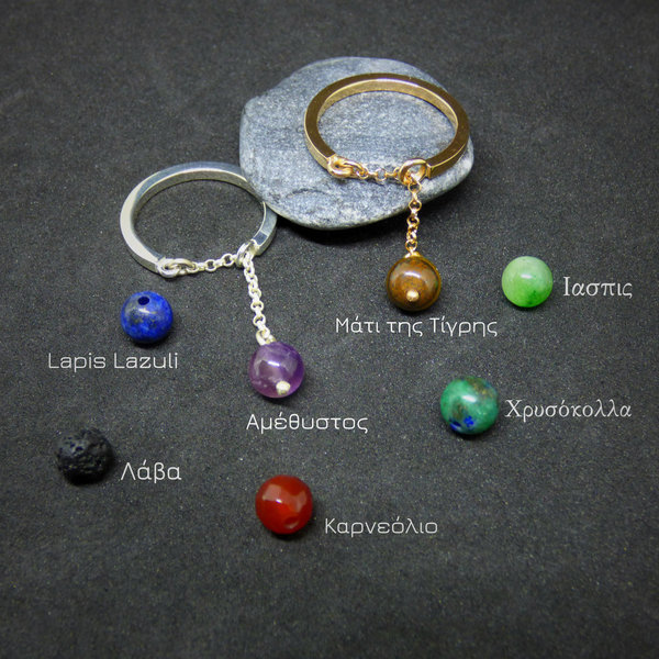 "Precious Chain Ball" Χειροποίητο επίχρυσο ή επάργυρο δαχτυλίδι με αλυσίδα και ημιπολύτιμους λίθους. - ημιπολύτιμες πέτρες, αλυσίδες, επιχρυσωμένα, επάργυρα, χάντρες, minimal, personalised, βεράκια, μπρούντζος, σταθερά - 2