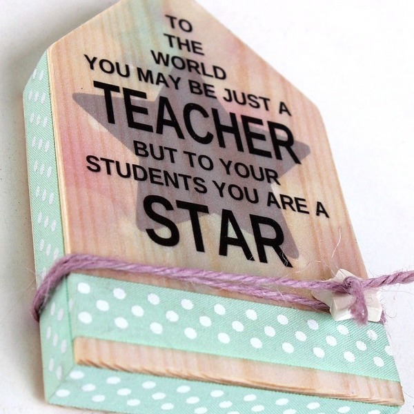 TEACHER-STAR - διακοσμητικό, ξύλο, αστέρι, δώρο, σπίτι, σχολικό, πρωτότυπο, χειροποίητα, δασκάλα, διακοσμητικά - 3