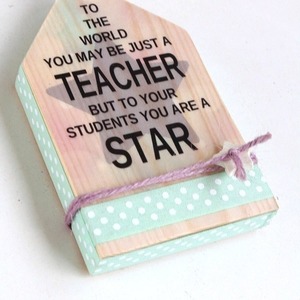 TEACHER-STAR - διακοσμητικό, ξύλο, αστέρι, δώρο, σπίτι, σχολικό, πρωτότυπο, χειροποίητα, δασκάλα, διακοσμητικά - 5