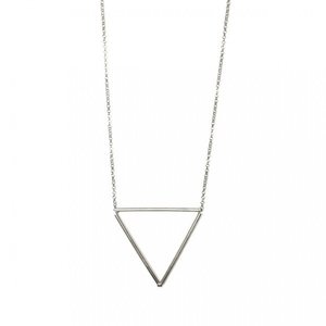 Triangle on a Chain - chic, ανδρικά, γυναικεία, ασήμι, ασήμι 925, κρεμαστά, μακρύ, τρίγωνο, γεωμετρικά σχέδια, μενταγιόν