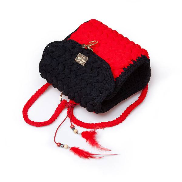 Πλεκτό χειροποίητο mini backpack - chic, μοντέρνο, crochet, πλάτης, σακίδια πλάτης, πρωτότυπο, all day, minimal, πλεκτές τσάντες - 2