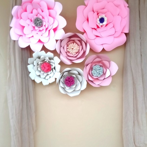 Χάρτινα λουλούδια διακόσμησης γάμου ροζ - λουλούδια, χειροποίητα, πρωτότυπα, είδη γάμου, romantic, πάρτυ γενεθλίων - 3