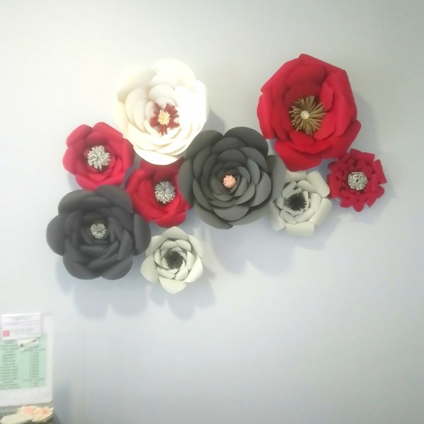 Χαρτινα λουλούδια διακόσμησης τοίχου - διακοσμητικό, μοναδικό, επιτοίχιο, λουλούδια, χειροποίητα, πρωτότυπα, είδη γάμου, κρεμαστά, διακοσμητικά - 3