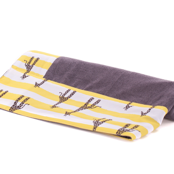 ΠΕΤΣΕΤΑ ΘΑΛΑΣΣΗΣ MICROFIBER ΜΕ ΥΦΑΣΜΑ GIRAFFES - χειροποίητα, απαραίτητα καλοκαιρινά αξεσουάρ, μοναδικό, δώρο, summer, must have, must αξεσουάρ, ύφασμα, παραλία, καλοκαίρι