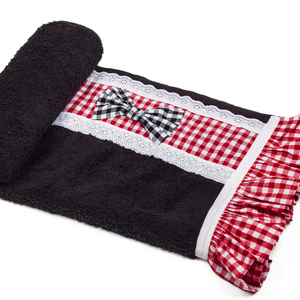 Gingham in red beach towel - summer, must have, unique, καλοκαίρι, θαλάσσης