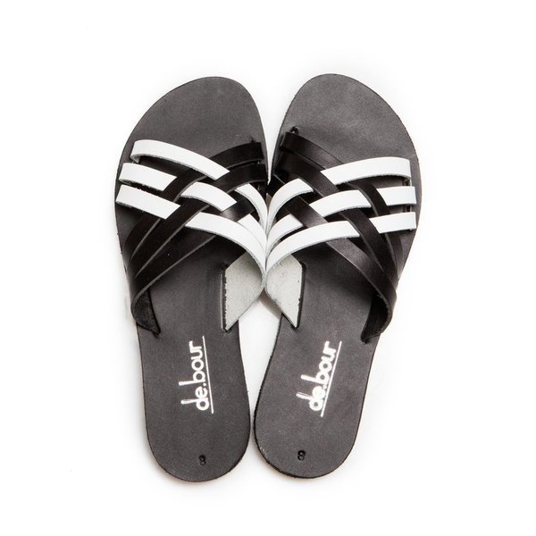 YVES black & white sandal - γυναικεία, slides, slides - 3