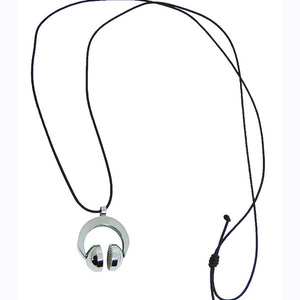 Ανδρικό μενταγιόν Ατσάλινο Ακουστικά ασημί - ανδρικά, κολιέ, ατσάλι, κρεμαστά, δώρα για άντρες, ανδρικά κολιέ - 3