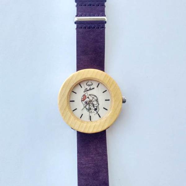 “Οres” – Auxo [Αυξώ] | Handmade wooden watch - δέρμα, handmade, ξύλο, ρολόι, χειροποίητα, αξεσουάρ, απόλυτο αξεσουάρ, unique, ξύλινα κοσμήματα - 2