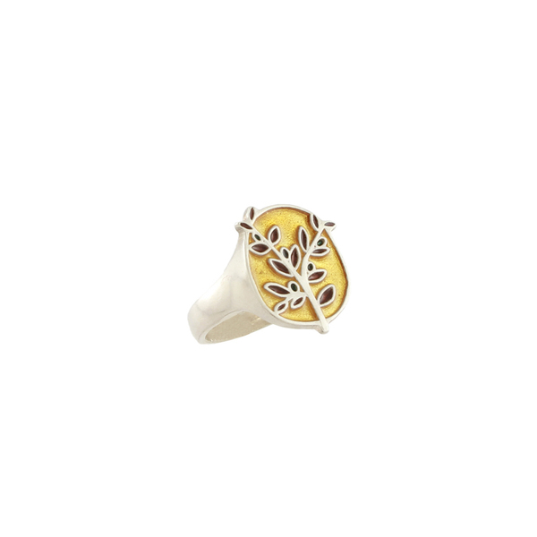 Δαχτυλίδι κλαδί ελιάς με σμάλτο σε ασήμι 925 sterling silver ring olive branch - statement, γυαλί, ασήμι 925, επάργυρα, personalised, boho, ethnic, σταθερά, σταθερά, μεγάλα - 3