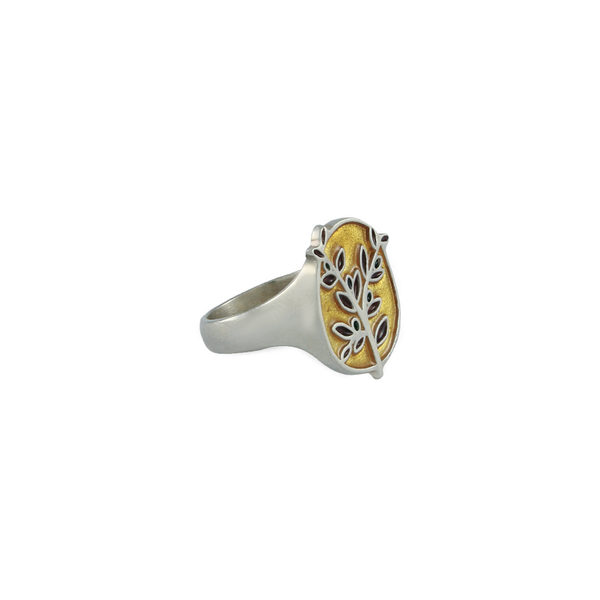 Δαχτυλίδι κλαδί ελιάς με σμάλτο σε ασήμι 925 sterling silver ring olive branch - statement, γυαλί, ασήμι 925, επάργυρα, personalised, boho, ethnic, σταθερά, σταθερά, μεγάλα - 4