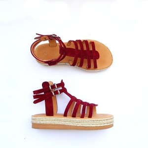 Bandit Flatform Sandals - Ποντικί χρώμα διαθέσιμο - δέρμα, all day, minimal, boho, αρχαιοελληνικό - 2