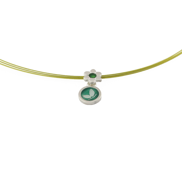 Cloisonne στρογγυλό μικρό μενταγιόν με σμάλτο σε ασήμι 925 πράσινη πεταλούδα - ασήμι, charms, σμάλτος, επάργυρα, γεωμετρικά σχέδια, κοντό, romantic, κοντά, personalised, boho, κρεμαστά - 2