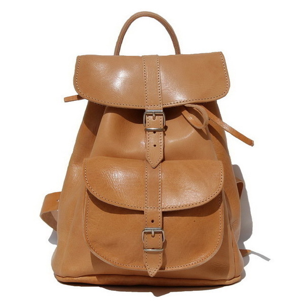 Δερμάτινη τσάντα πλάτης με 1 τσέπη σε φυσικό χρώμα - δέρμα, vintage, πλάτης, σακίδια πλάτης, romantic, all day, minimal, boho, ethnic