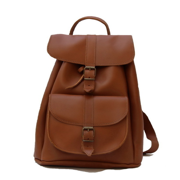 Δερμάτινη τσάντα πλάτης με 1 τσέπη σε χρώμα ταμπά - vintage, πλάτης, σακίδια πλάτης, romantic, all day, minimal, boho, ethnic