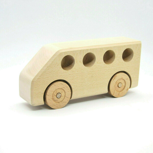 Σχολικό λεωφορείο - κορίτσι, αγόρι, ξύλινα διακοσμητικά, ξύλινα παιχνίδια