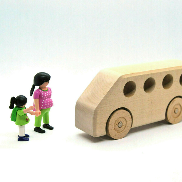 Σχολικό λεωφορείο - κορίτσι, αγόρι, ξύλινα διακοσμητικά, ξύλινα παιχνίδια - 3
