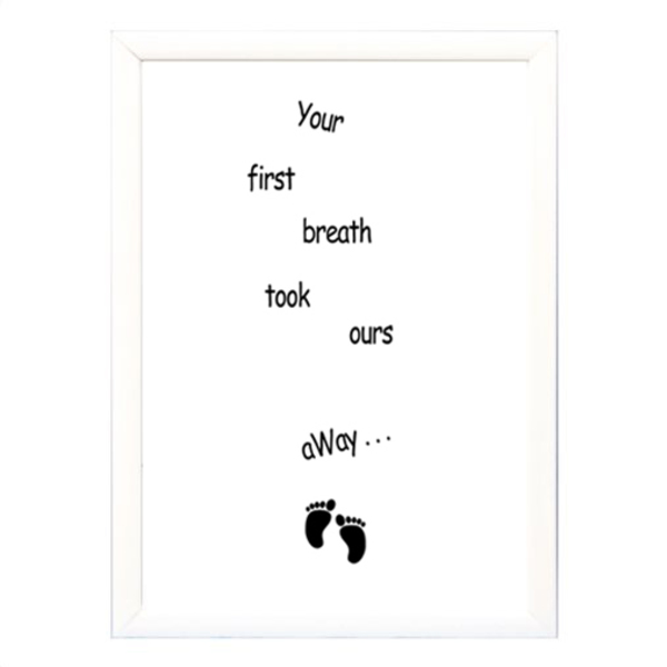 Poster σε κάδρο "Your first breath" - μεσαίο- - διακοσμητικό, πίνακες & κάδρα, κορίτσι, αγόρι, δώρο, δώρα για βάπτιση, βρεφικά, παιδικά κάδρα - 2