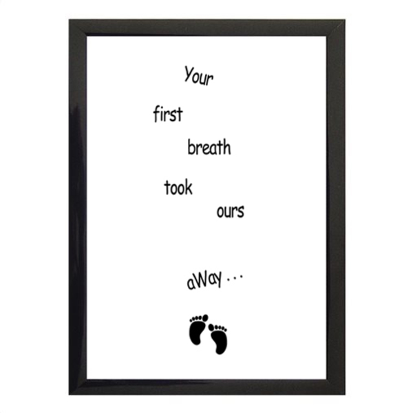 Poster σε κάδρο "Your first breath" - μεγάλο- - διακοσμητικό, πίνακες & κάδρα, κορίτσι, αγόρι, δώρο, δώρα για βάπτιση, παιδικά κάδρα - 3