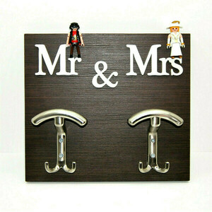 Κρεμάστρα τοίχου Mr & Mrs - δώρα γάμου, mr & mrs, ξύλινα διακοσμητικά, κρεμάστρες - 3