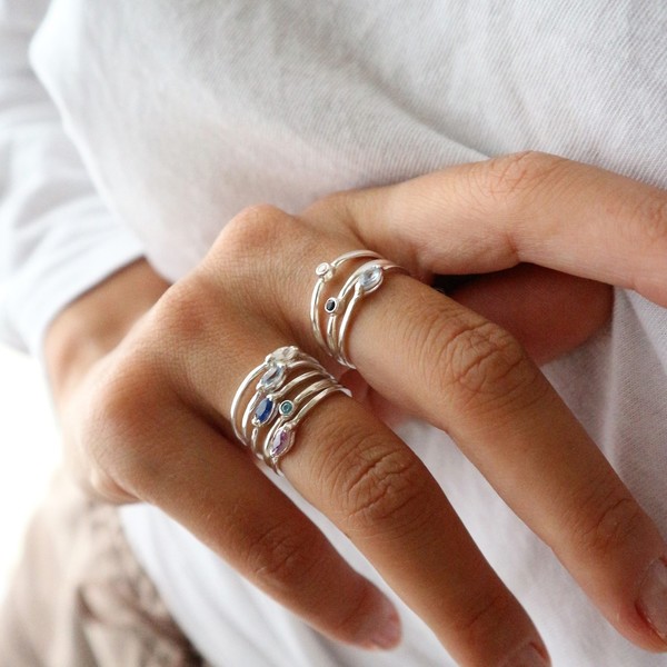 full moon rings - βεράκια, ασήμι, σταθερά - 2