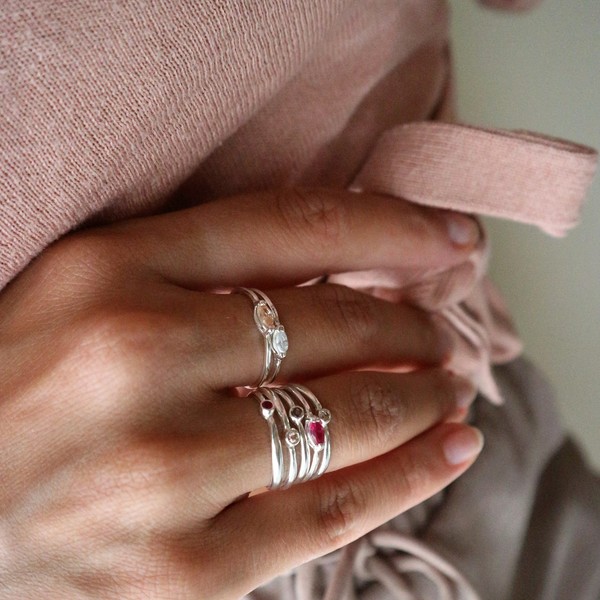 full moon rings - βεράκια, ασήμι, σταθερά - 4