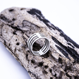 ''Silver Lines'' ring - αυξομειούμενα, ασήμι 925, rock, minimal, γεωμετρικά σχέδια, μεγάλα, Black Friday