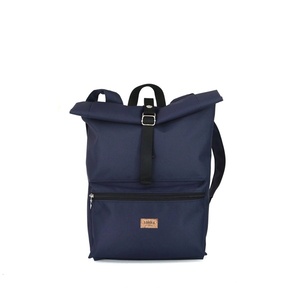 Μπλε Σακίδιο Πλάτης // Roll top Backpack - ύφασμα, πλάτης, σακίδια πλάτης, all day