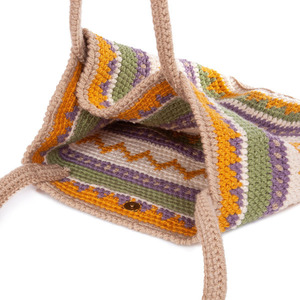 Τσάντα πλεκτή ώμου εκρού για τον χειμωνα - ώμου, crochet, must αξεσουάρ, πλεκτές τσάντες - 2