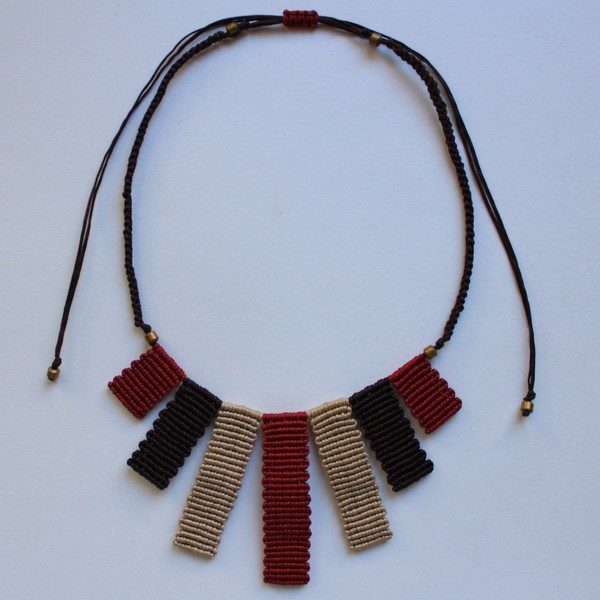 Trip -- Macrame necklace - πολύχρωμο, μακραμέ, κορδόνια, χειροποίητα, ethnic