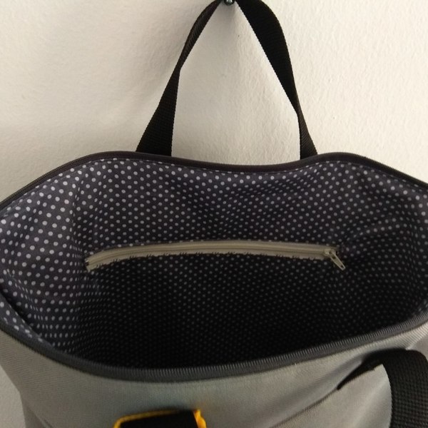 Σακίδιο πλάτης - Alaesa Backpack in grey- charcoal - ύφασμα, πλάτης, σακίδια πλάτης, μεγάλες, καθημερινό, all day, minimal, unisex, unisex gifts, φθηνές - 2