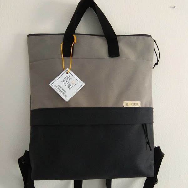 Σακίδιο πλάτης - Alaesa Backpack in grey- charcoal - ύφασμα, πλάτης, σακίδια πλάτης, μεγάλες, καθημερινό, all day, minimal, unisex, unisex gifts, φθηνές - 4