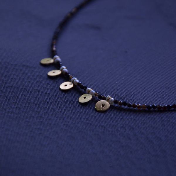 ''Golden circles'' necklace - ασήμι, κλασσικό, μαργαριτάρι, χειροποίητα, κοντά, κομψό, επιχρυσωμένο στοιχείο - 3