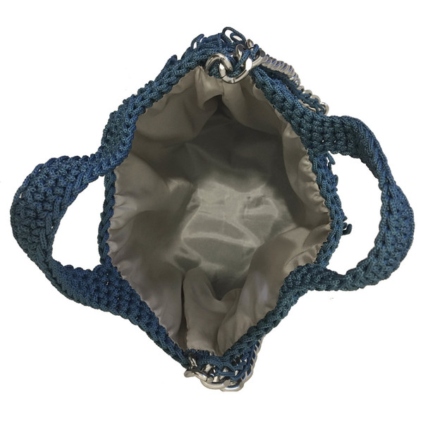 "Poly" shopping bag - Μ / blue / - ώμου, πλεκτές τσάντες - 3