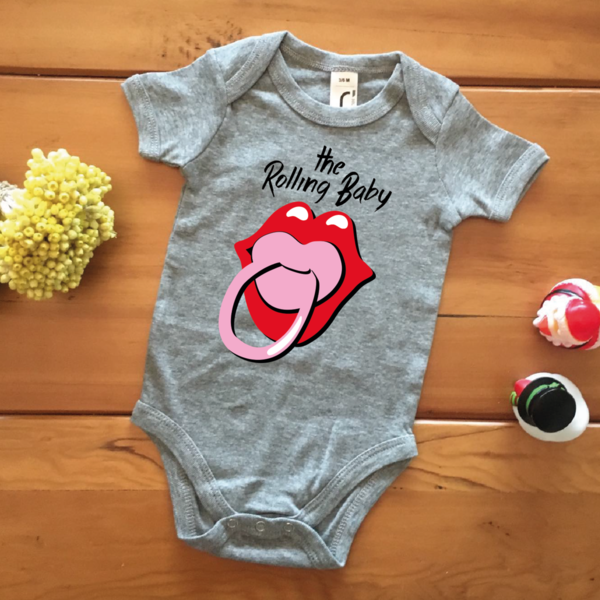 Παιδικό Κορμάκι - Rolling Stones Baby - κορίτσι, αγόρι, δώρο, δώρα για βάπτιση, βρεφικά φορμάκια, 0-3 μηνών, βρεφικά ρούχα