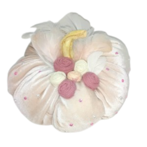 Oversize pumpkin - χειροποίητα, λουλούδια, κολοκύθα, γούρια, βελούδο