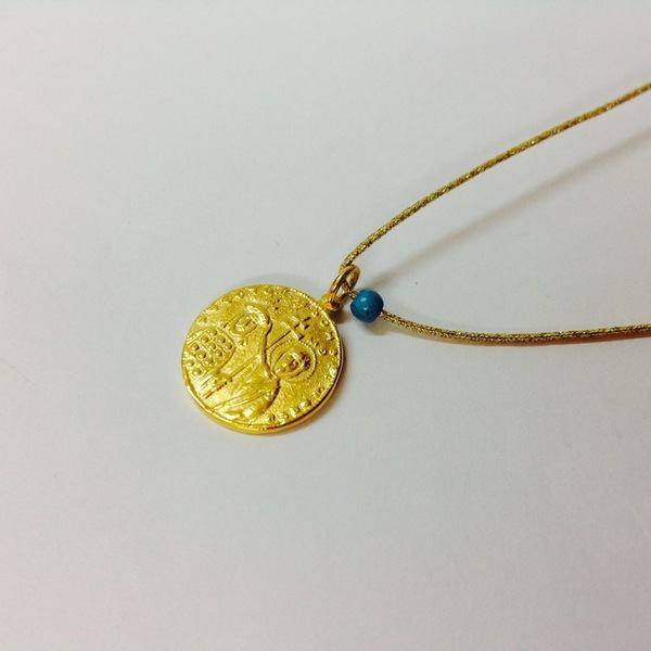 Κολιέ Κωνσταντινάτο Ασημένιο Επίχρυσο - ασήμι, ασήμι 925, μακριά, επιχρυσωμένο στοιχείο, κωνσταντινάτα, φθηνά - 2