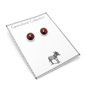 " Passion Garnet " - Χειροποίητα σκουλαρίκια από ασήμι και Ημιπολύτιμους λίθους Γρανάτες! - ασήμι, ημιπολύτιμες πέτρες, γεωμετρικά σχέδια, καρφωτά, μικρά